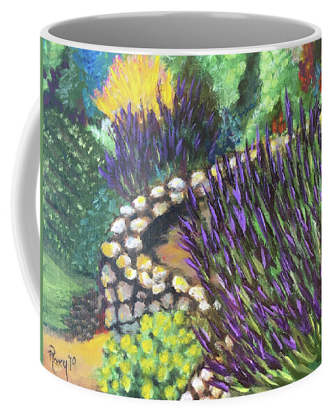 Lavender Coffee Mug featuring the painting Lavender Garden by Roxy Rich