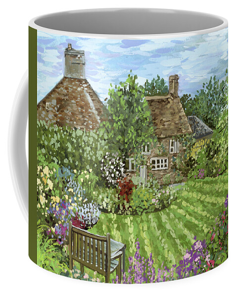 Landscapes & Seascapes+countryside Coffee Mug featuring the painting Lavender Lane I by Melissa Wang