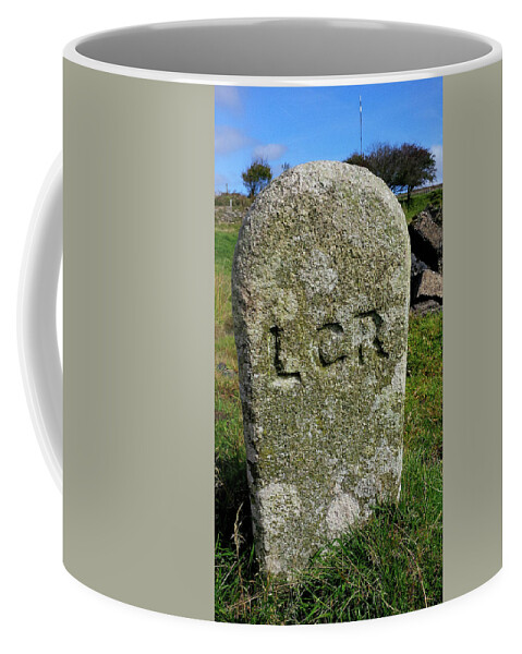 Boundary Coffee Mug featuring the photograph LCR Liskeard And Caradon Railway Boundary Marker by Richard Brookes