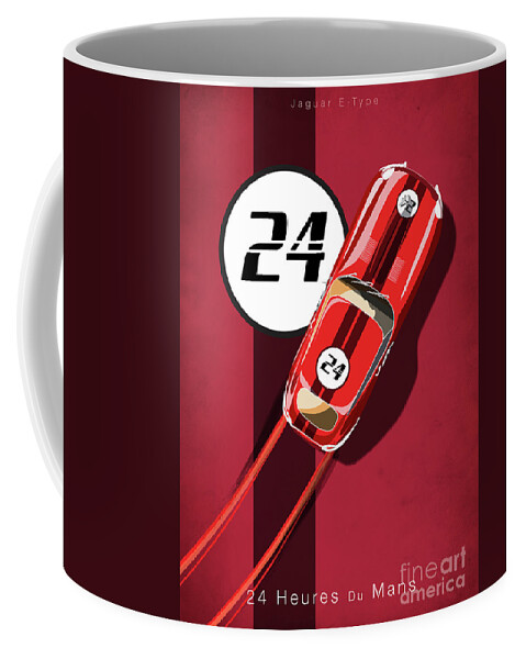 Vintage Cars Coffee Mug featuring the painting Le Mans Jag by Sassan Filsoof