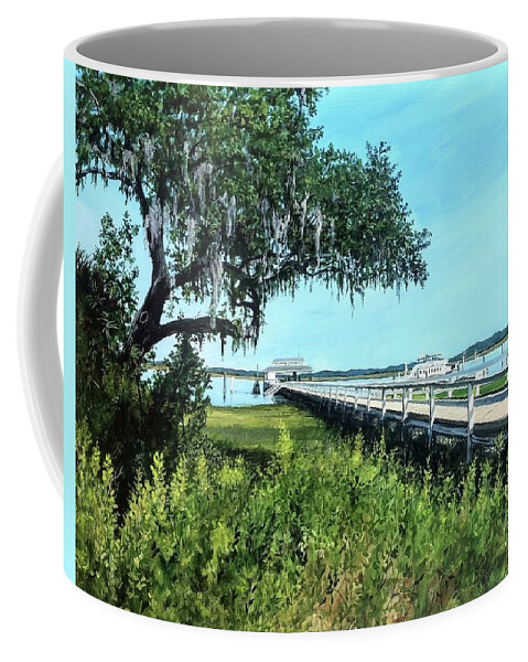 Daufuskie Island Coffee Mug featuring the painting Leaving For Now by William Brody