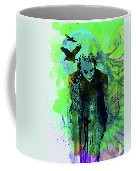 Joker Coffee Mug featuring the mixed media Legendary Joker Watercolor by Naxart Studio