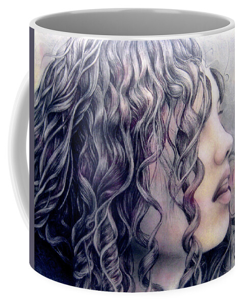 Pen Drawing Coffee Mug featuring the painting Lengua by Jeremy Robinson