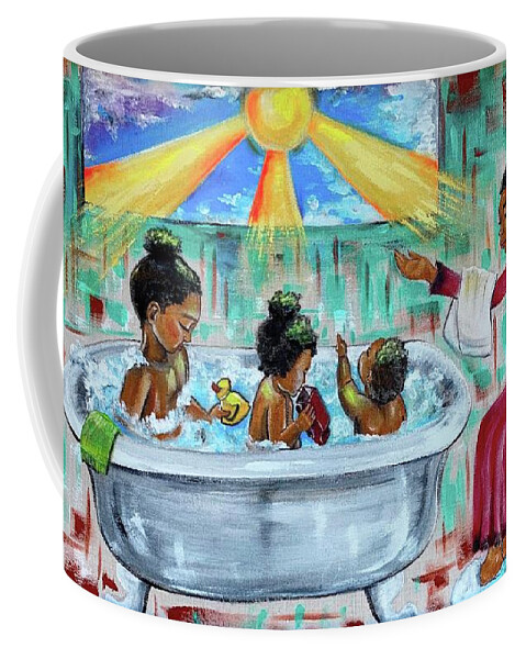 Mother Coffee Mug featuring the painting Lessons From Mommy by Artist RiA