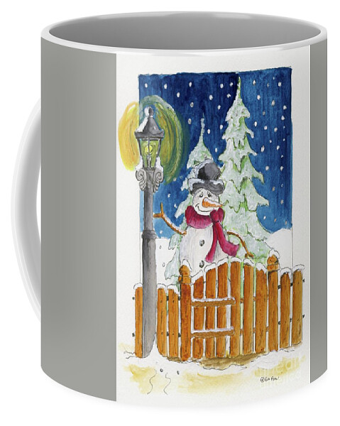 Winter Coffee Mug featuring the painting Let it snow by Eva Ason