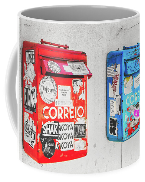 Double Coffee Mug featuring the photograph Letterboxes' redundancy by Micah Offman