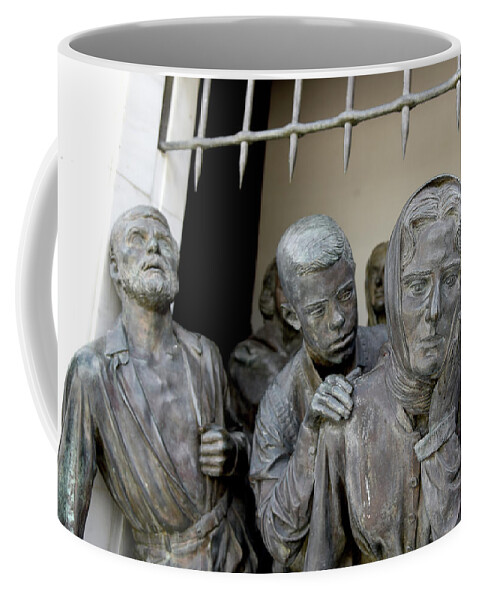 Freedom Coffee Mug featuring the photograph Liberty monument statues Nicosia Cyprus by Michalakis Ppalis