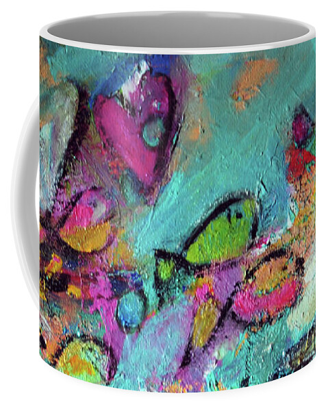 Halehabstract Coffee Mug featuring the mixed media Life is full of colorful surprises by Haleh Mahbod
