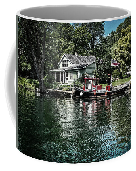 Boat Coffee Mug featuring the photograph Life on the Seneca River by William Norton