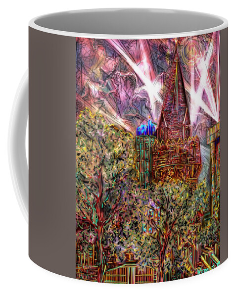 Digital Art Coffee Mug featuring the digital art Light Show by Angela Weddle