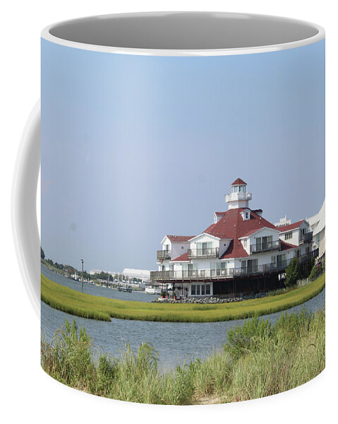 Lighthouse Coffee Mug featuring the photograph Lighthouse Club Hotel by Robert Banach