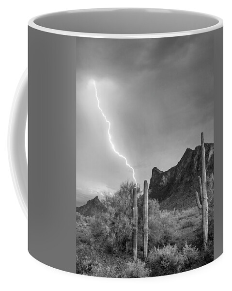 Disk1216 Coffee Mug featuring the photograph Lighting Over Picacho Peak by Tim Fitzharris