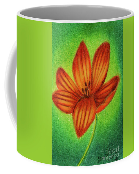 Art Coffee Mug featuring the painting Lily by Dorothy Lee