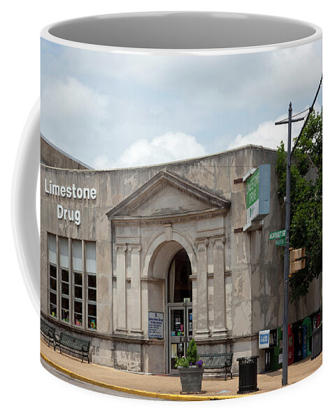 Limestone Coffee Mug featuring the painting Limestone Drug Building by Carol Highsmith