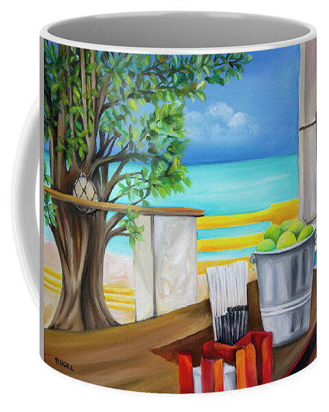 Speightstown Coffee Mug featuring the painting Little Bristol Beach Bar No 01 by Barbara Noel