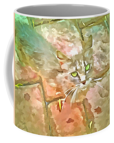 Cat Coffee Mug featuring the digital art Little Cat by Bernie Sirelson