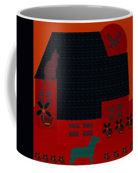 Art Coffee Mug featuring the digital art Little House Painting 63 by Miss Pet Sitter