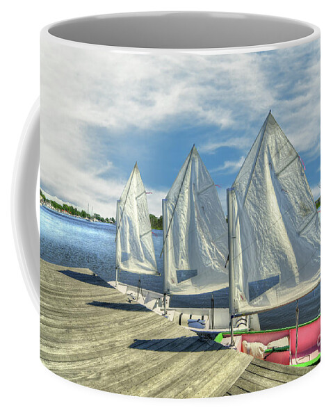 Nautical Coffee Mug featuring the photograph Little Sailboats by Kathy Baccari