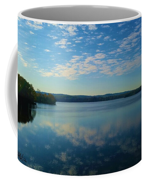 Lake Coffee Mug featuring the photograph Loch Raven Reservoir Bridge by Chris Montcalmo