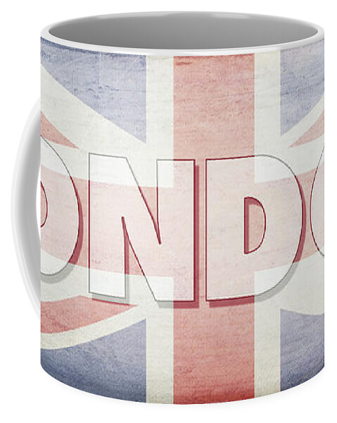 London Coffee Mug featuring the digital art London Faded Flag Design by Edward Fielding
