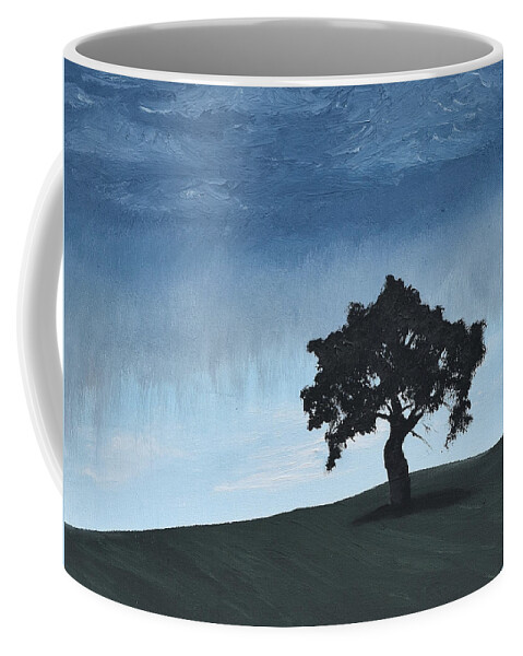 Landscape Coffee Mug featuring the painting Lone Tree by Gabrielle Munoz