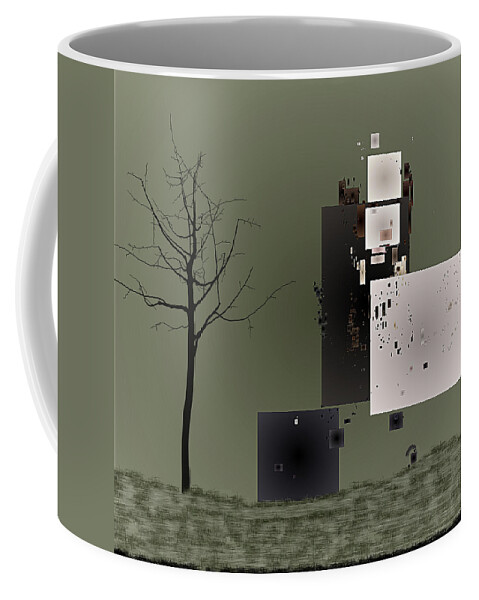 #art#digital#abstract#life#people#lonely#belongings#digital#unique#style#design Coffee Mug featuring the digital art Lonely With His Goods And Chattels... by Aleksandrs Drozdovs