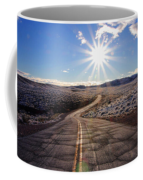 Photo Designs By Suzanne Stout Coffee Mug featuring the photograph Long Winding Road by Suzanne Stout