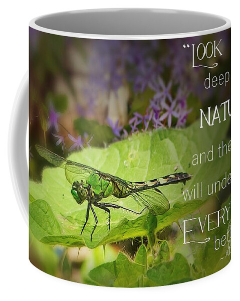 Dragonfly Coffee Mug featuring the photograph Look Deep Into Nature by Mary Lou Chmura