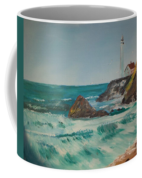Lighthouse Coffee Mug featuring the painting Look Out # 42 by Donald Northup