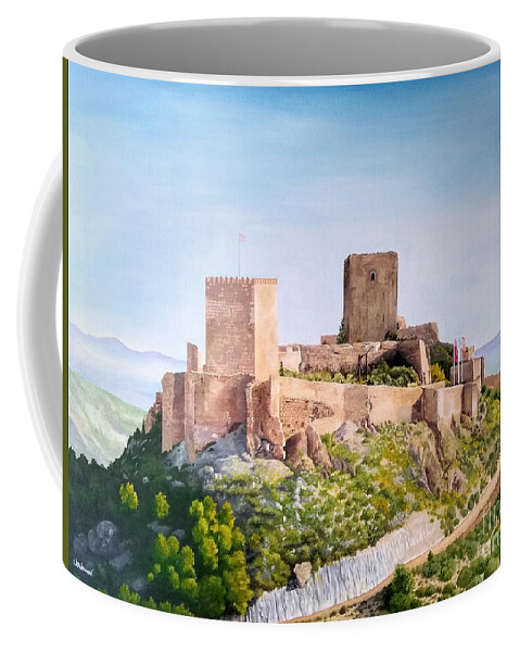 Lorca Castle Coffee Mug featuring the painting Lorca Castle by Julia Underwood