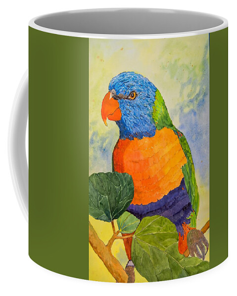 Lorikeet Coffee Mug featuring the painting Lorikeet by Margaret Zabor