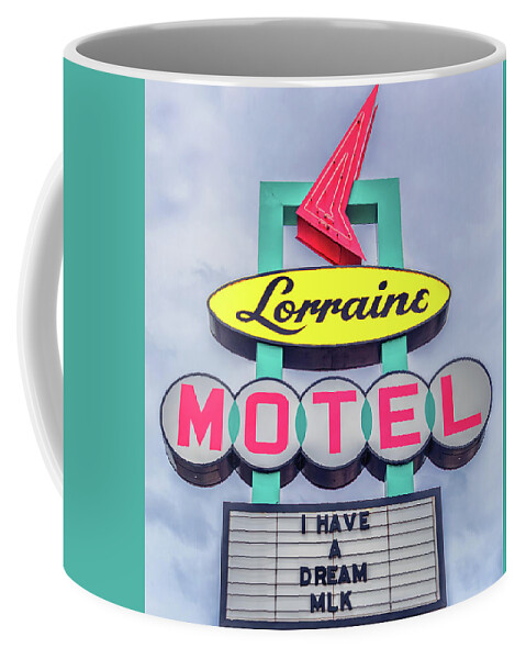 Memphis Coffee Mug featuring the photograph Lorraine Motel Sign by Susan Rissi Tregoning