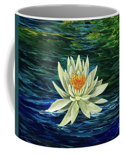  Flower Coffee Mug featuring the painting Lotus Flower by Darice Machel McGuire
