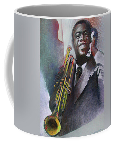 Louis Armstrong Coffee Mug featuring the painting Louis Armstrong by Suzanne Giuriati Cerny