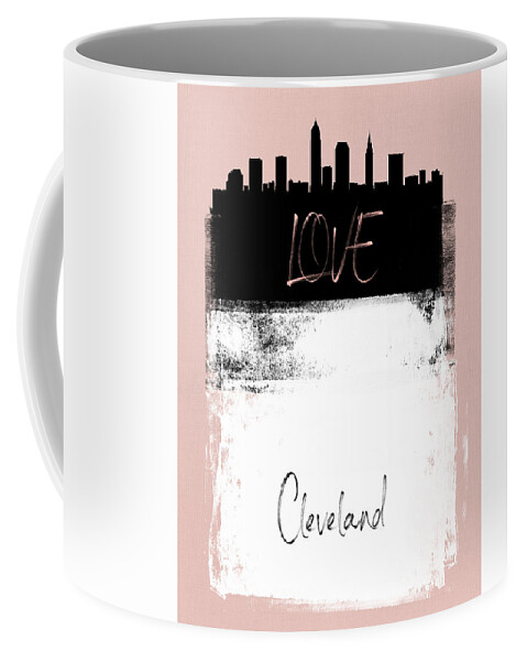 Cleveland Coffee Mug featuring the mixed media Love Cleveland by Naxart Studio