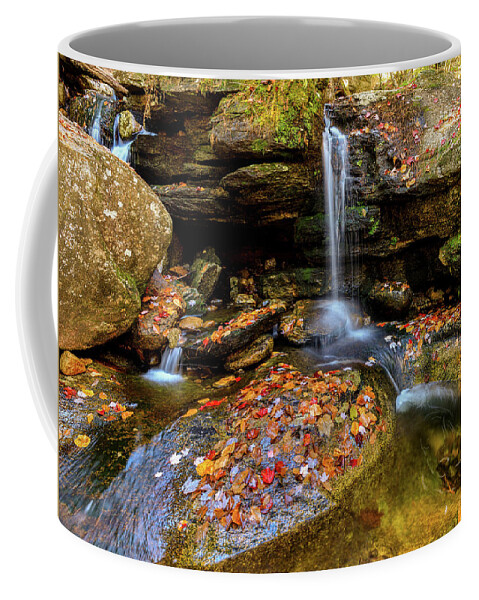 Diana's Baths; New Hampshire; New England; Waterfall; Falls; Autumn; Fall; Season; Color; Colorful; Leaves; Rocks; Romantic; Love; Heart; Beat; Relationship; Tender; Emotion; Desire; Landscape; Rob Davies; Photography; Conway; No Person Coffee Mug featuring the photograph Love Heart by Rob Davies