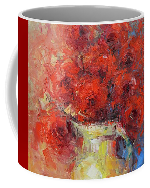Floral Coffee Mug featuring the painting Love in a Yellow Vase by Dan Campbell