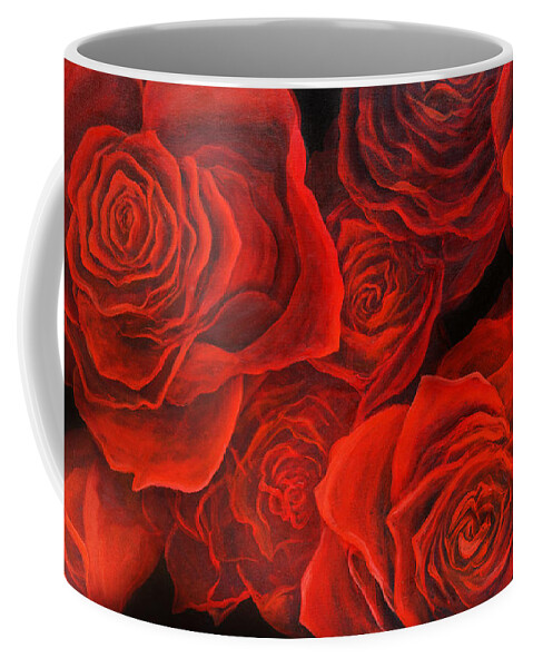 Rose Coffee Mug featuring the painting Love Roses by Lynne Pittard