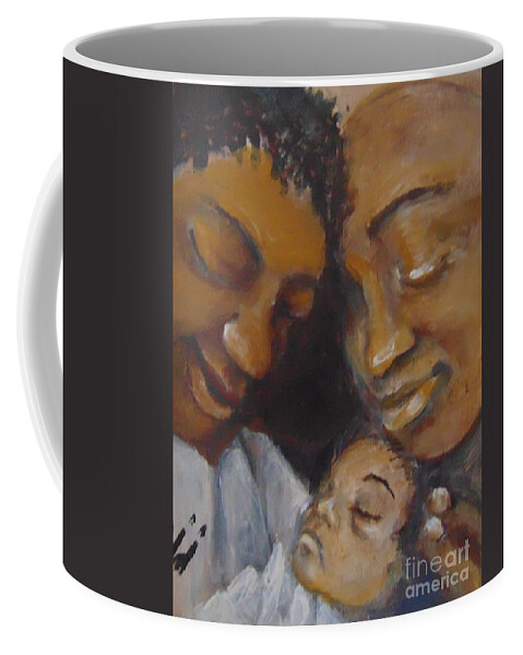 African-american Coffee Mug featuring the painting Love by Saundra Johnson