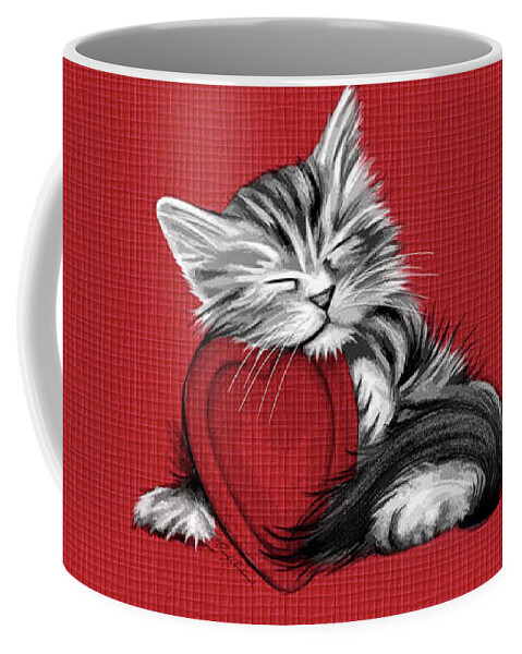 Kitten Coffee Mug featuring the digital art Love You by Cindy Anderson