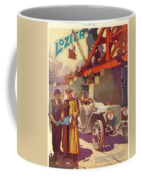 Automobile Coffee Mug featuring the mixed media Lozier Advertisement by Unknown