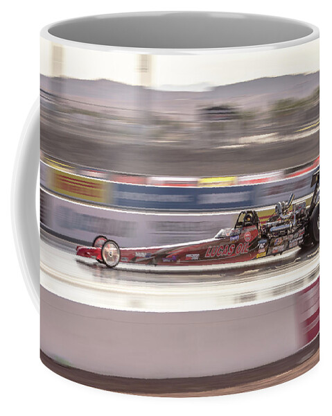 Lucas Oil Coffee Mug featuring the photograph Lucas Oil Dragster by Darrell Foster