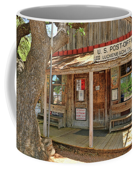 Texas Coffee Mug featuring the photograph Luckenbach, Texas by Allen Beatty