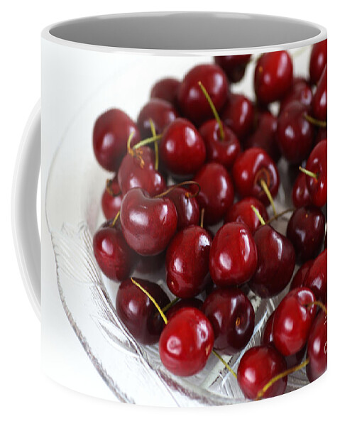 Cherries Coffee Mug featuring the photograph Lush Red Summer Cherries by Joy Watson