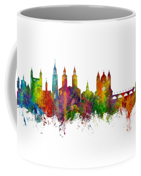 Maastricht Coffee Mug featuring the digital art Maastricht The Netherlands Skyline by Michael Tompsett