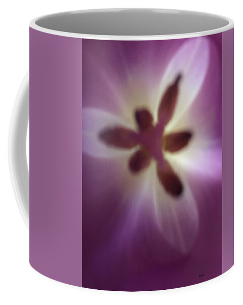 Macro Coffee Mug featuring the photograph Macro Purple Tulip by Marian Lonzetta