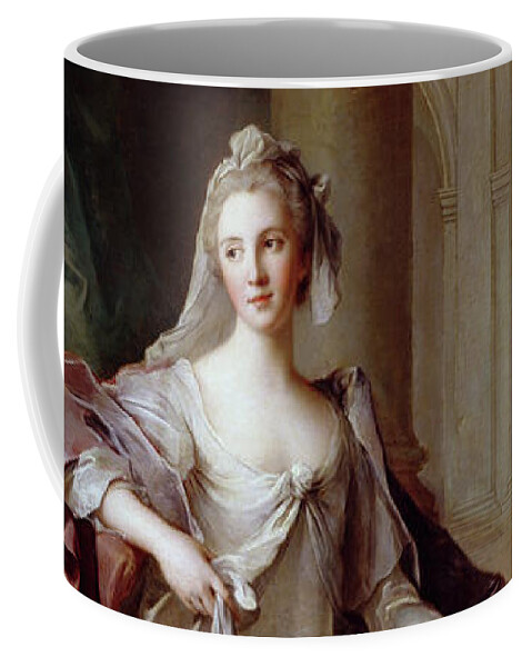 Madame Henriette De France Coffee Mug featuring the painting Madame Henriette de France as a Vestal Virgin by Jean Marc Nattier by Rolando Burbon