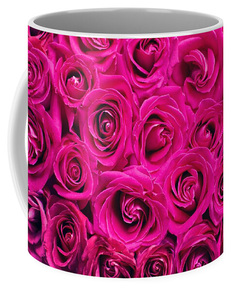 Flower Coffee Mug featuring the photograph Magenta roses by Top Wallpapers