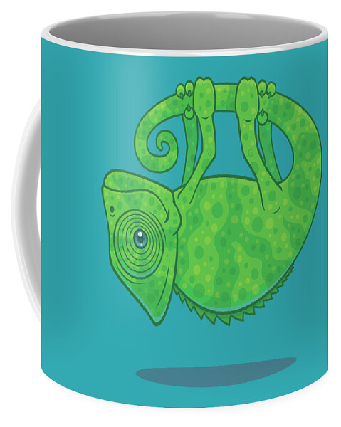 Chameleon Coffee Mug featuring the digital art Magical Chameleon by John Schwegel