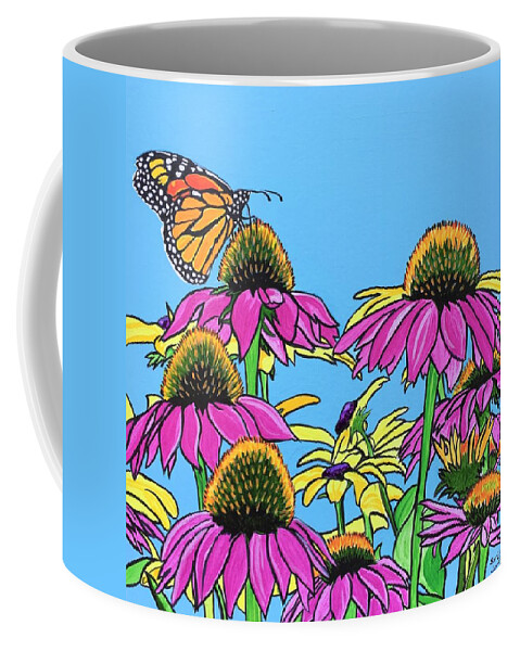 Monarch Coffee Mug featuring the painting Magnificant Monarch by Sonja Jones